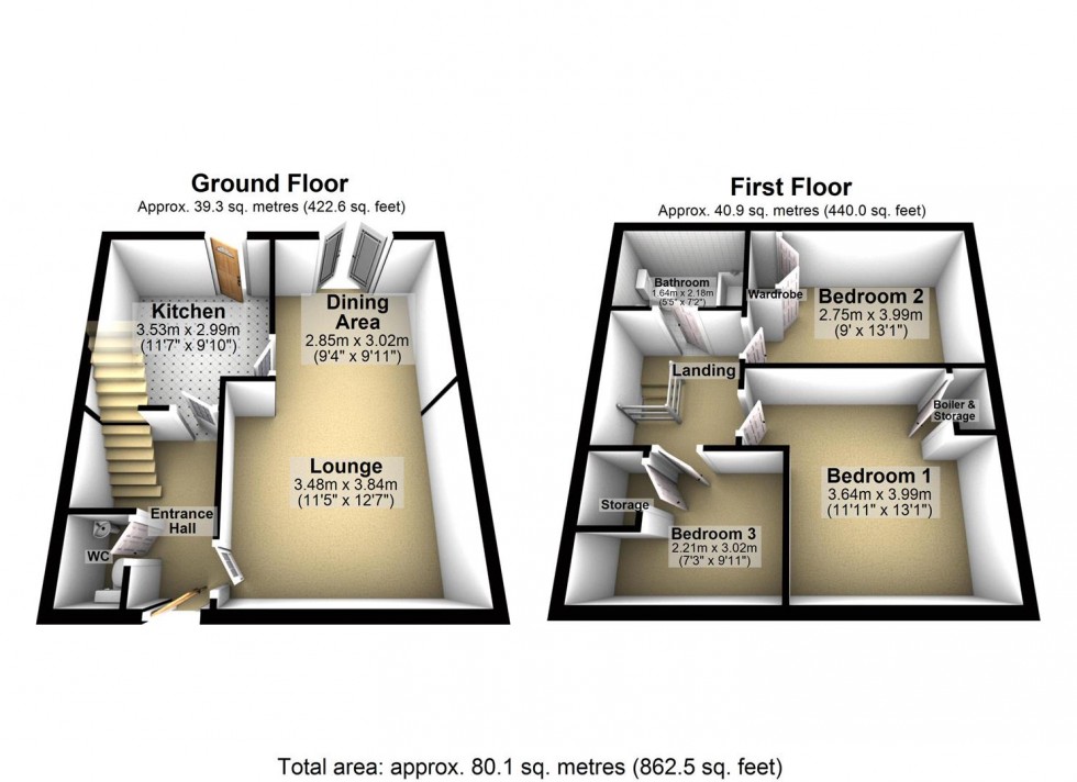 Floorplan for Westfield Croft, Eggborough