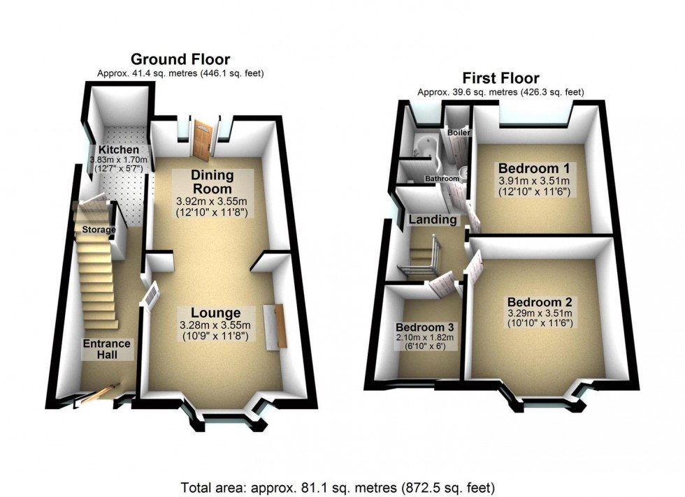 Floorplan for Rutland Road, Goole