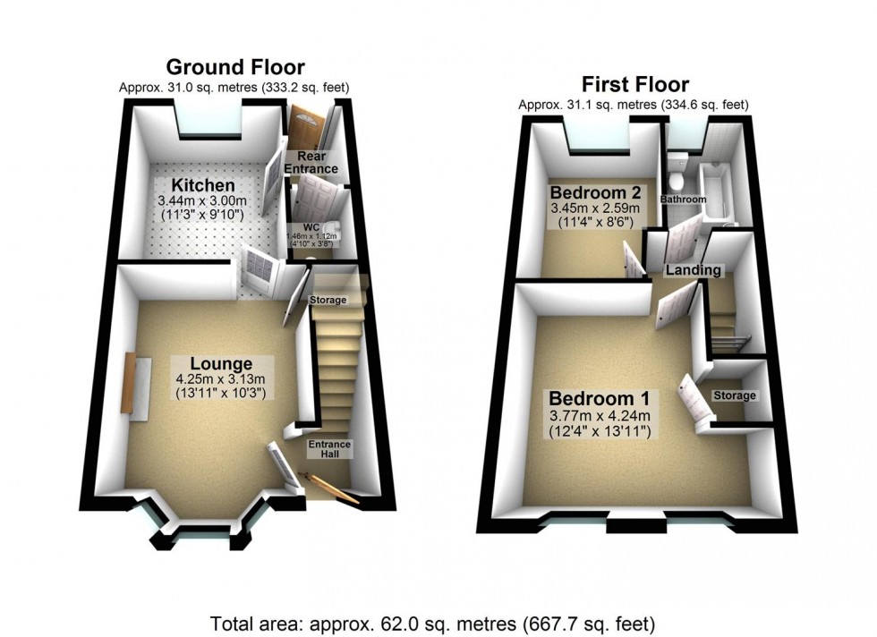 Floorplan for Captains Close, Goole