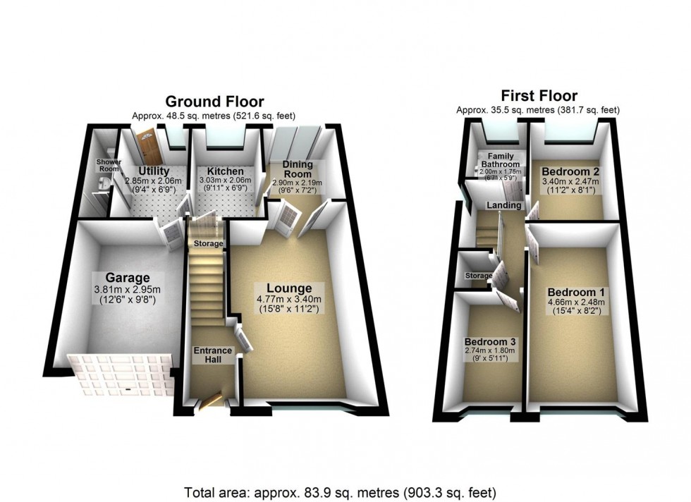 Floorplan for Wood Close, Thorpe Willoughby, Selby
