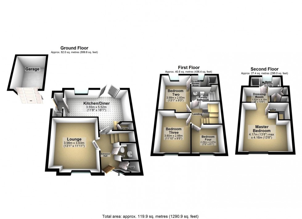 Floorplan for Holly Grove, Thorpe Willoughby