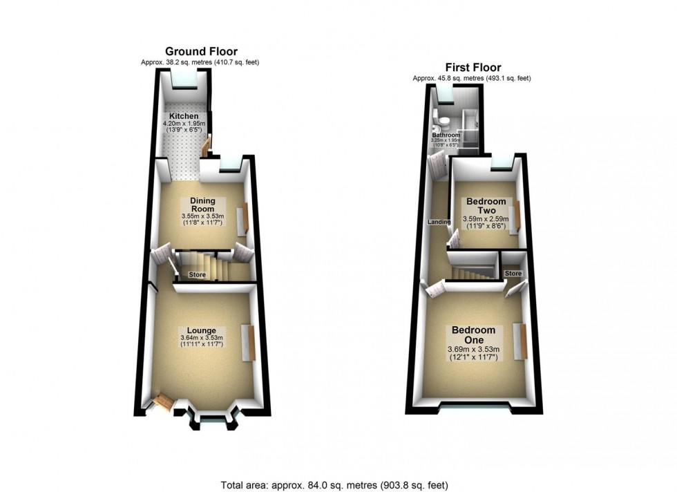 Floorplan for Portland Street, Rawcliffe Bridge