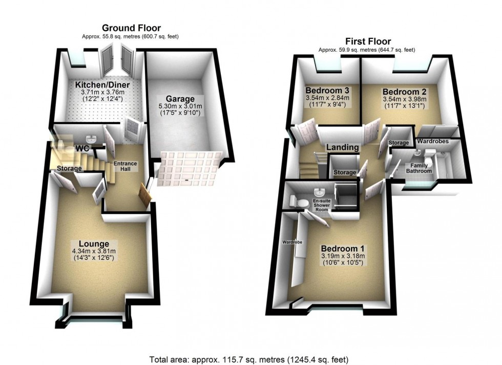 Floorplan for Sherwood Drive, Thorpe Willoughby