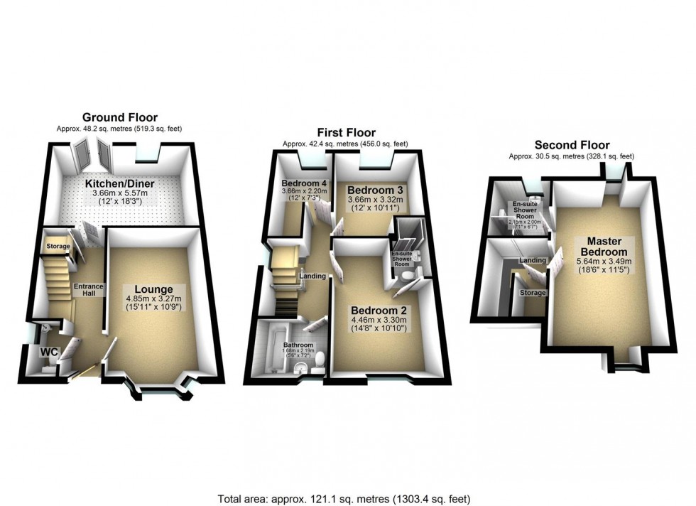 Floorplan for Bluebell Walk, Pontefract