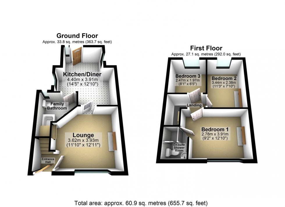 Floorplan for Ward Cottages, Skelton