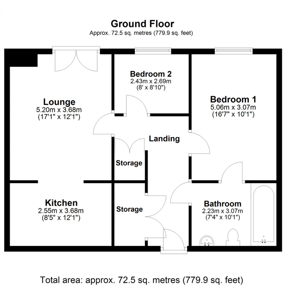Floorplan for Fern Bank Court, Moat Way, Brayton, Selby