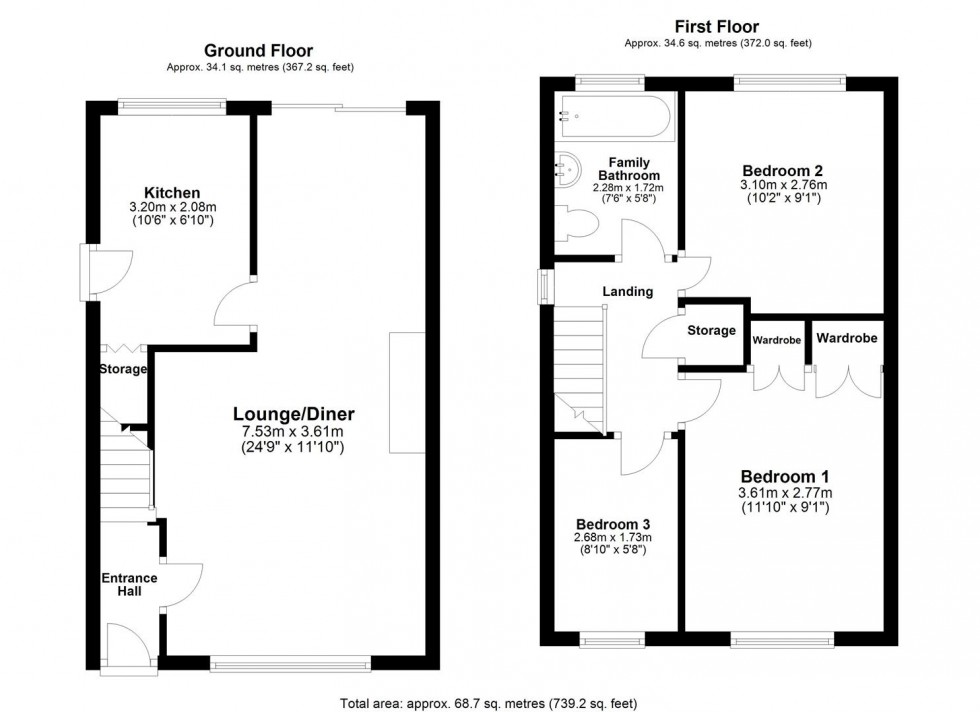Floorplan for Sandway Drive, Camblesforth