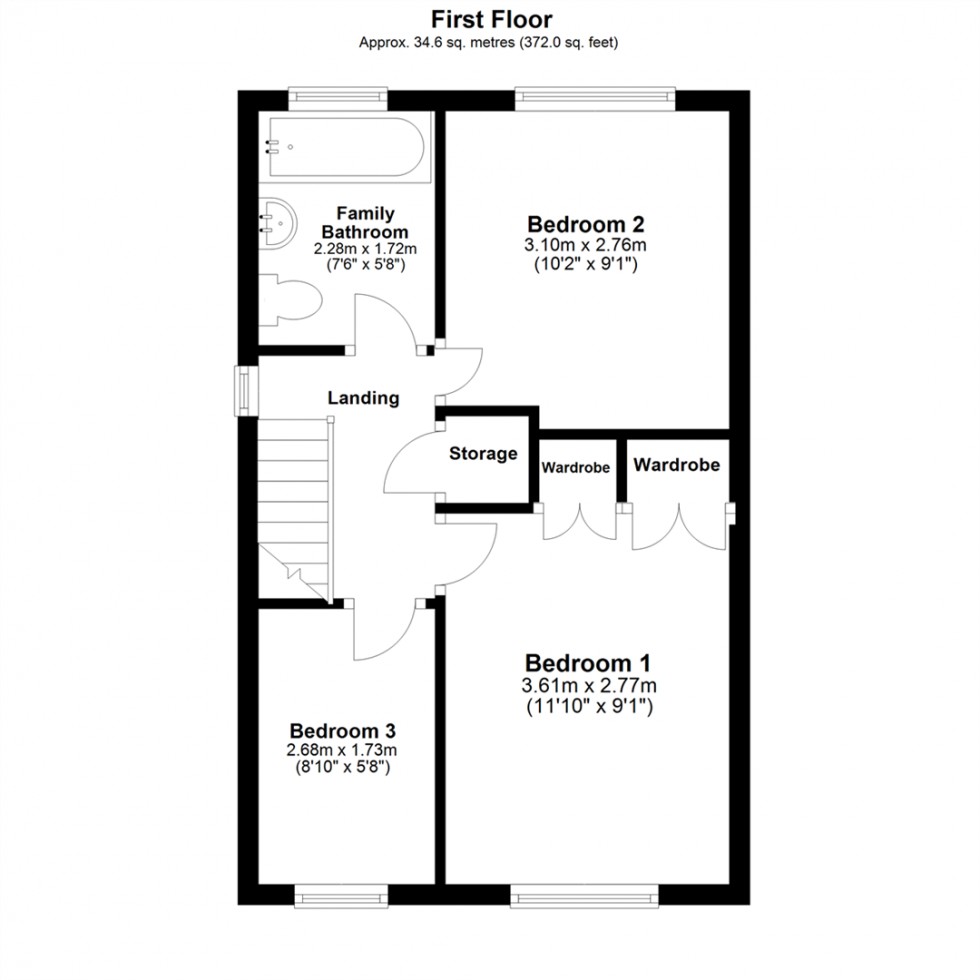 Floorplan for Sandway Drive, Camblesforth