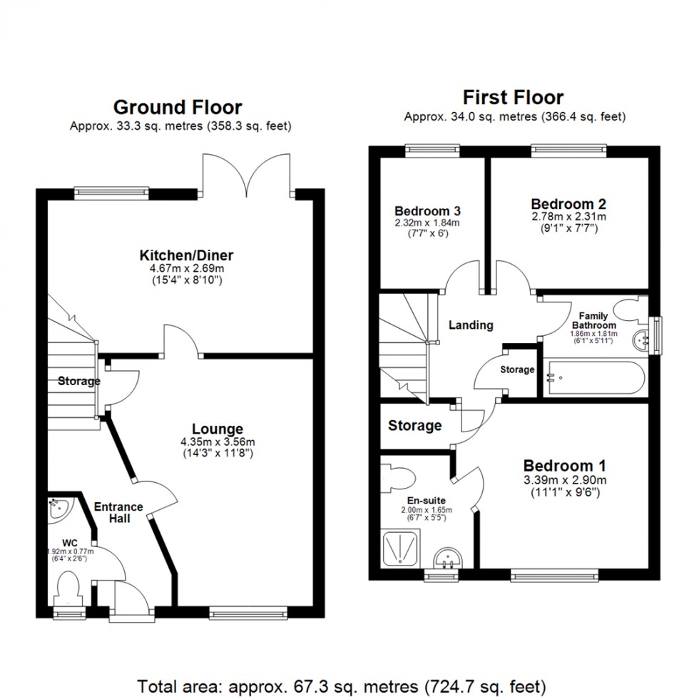 Floorplan for Blackthorn Close, Selby