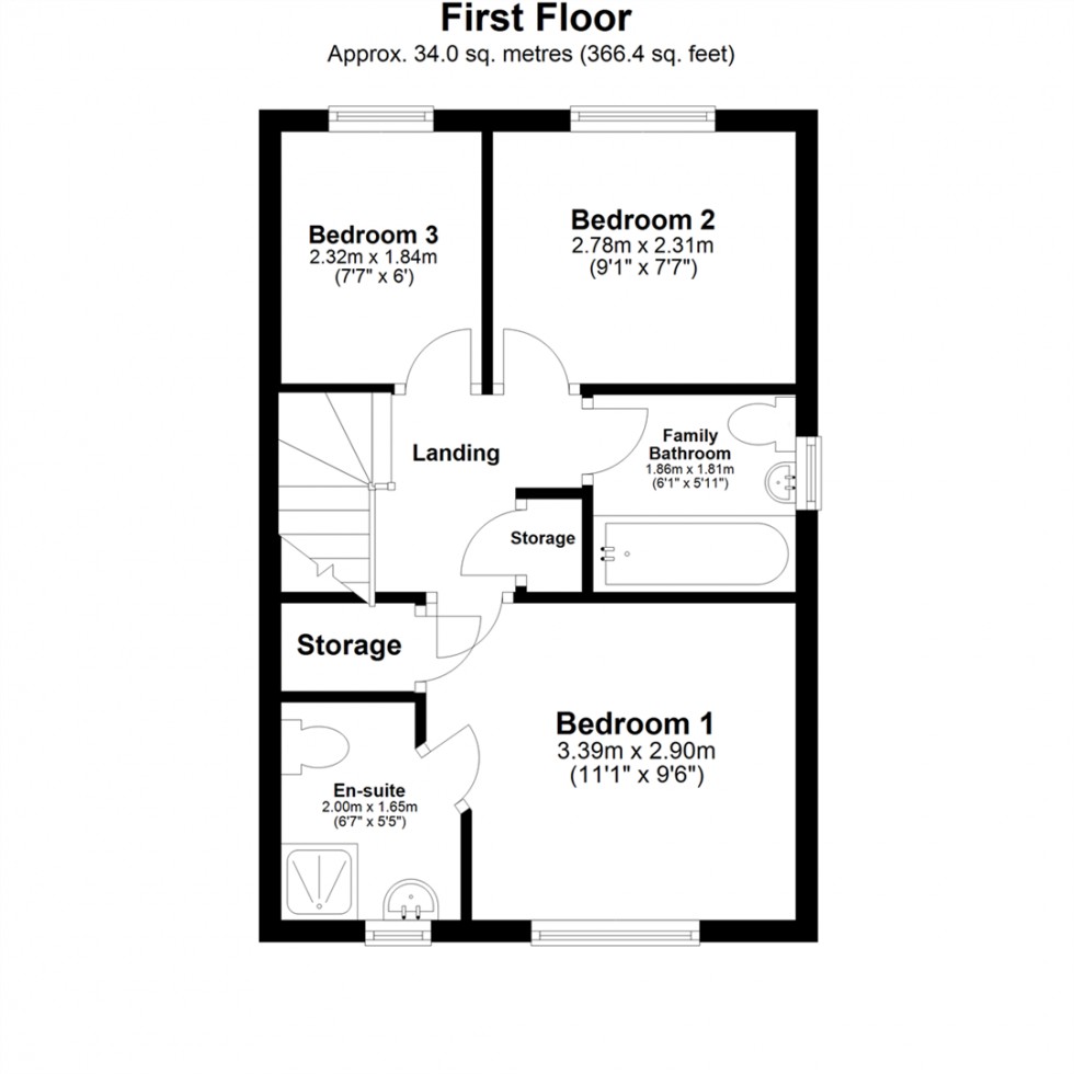 Floorplan for Blackthorn Close, Selby