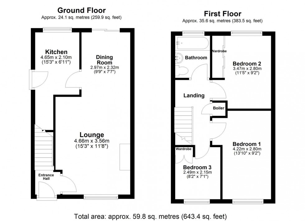 Floorplan for Millfield Drive, Camblesforth
