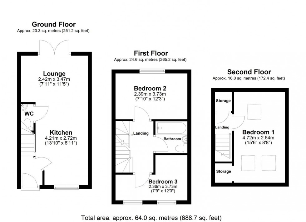 Floorplan for Fir Tree Close, Selby