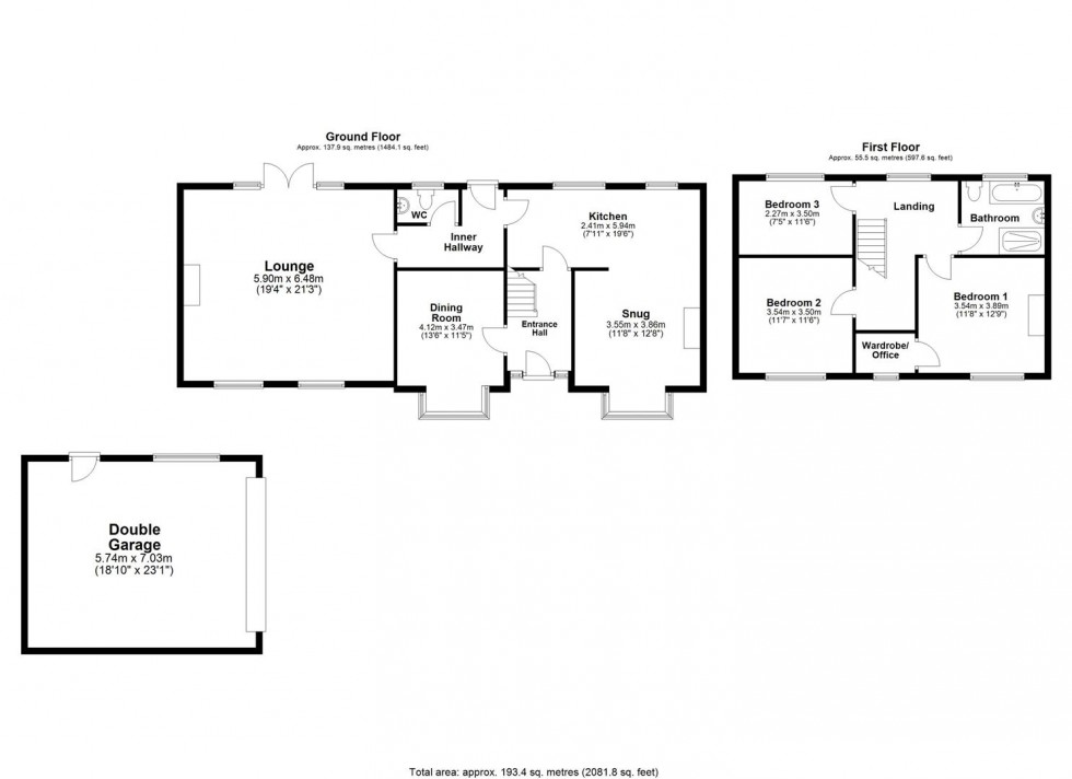 Floorplan for Long Lane, Great Heck, Goole