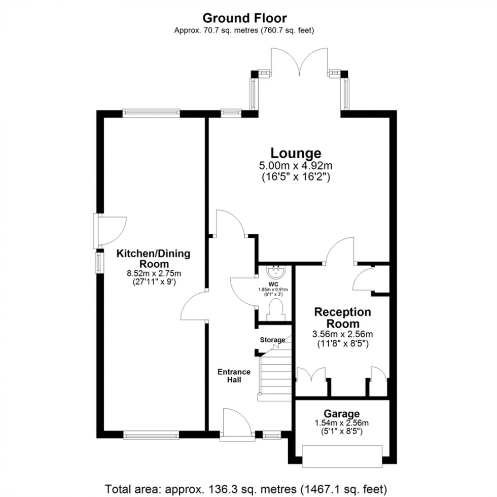 Floorplan for Richardson Court, Hambleton, Selby
