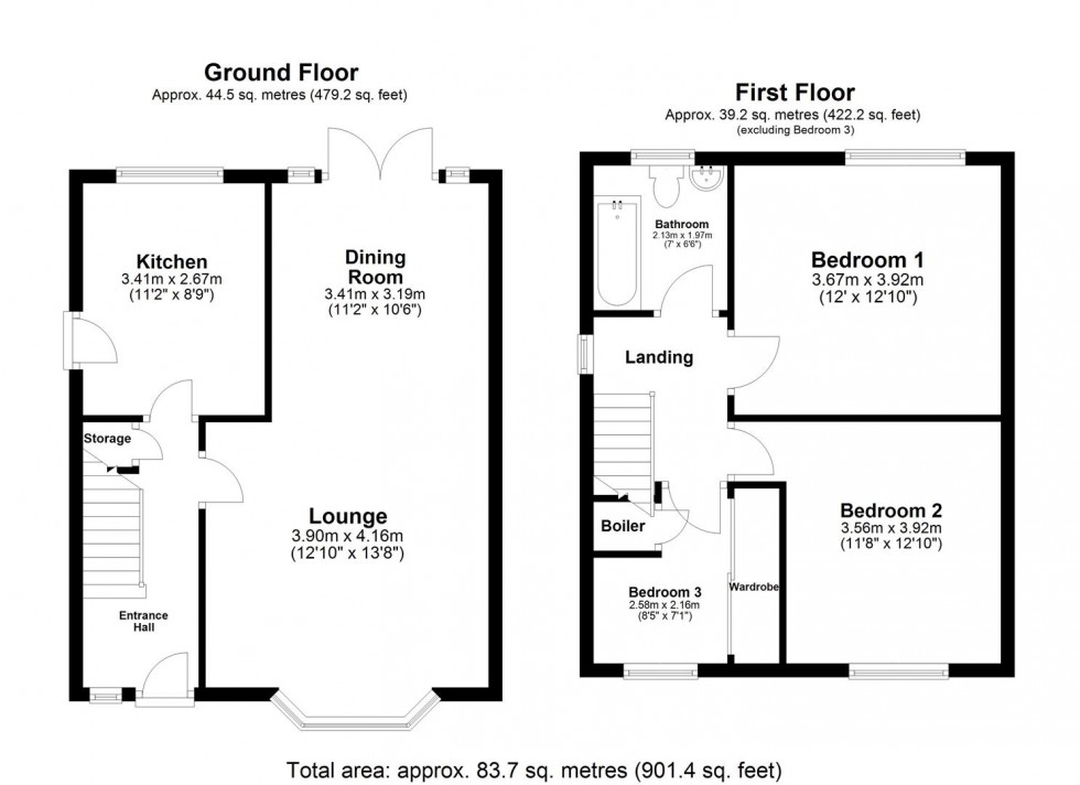 Floorplan for Ings Lane, Kellington, Goole