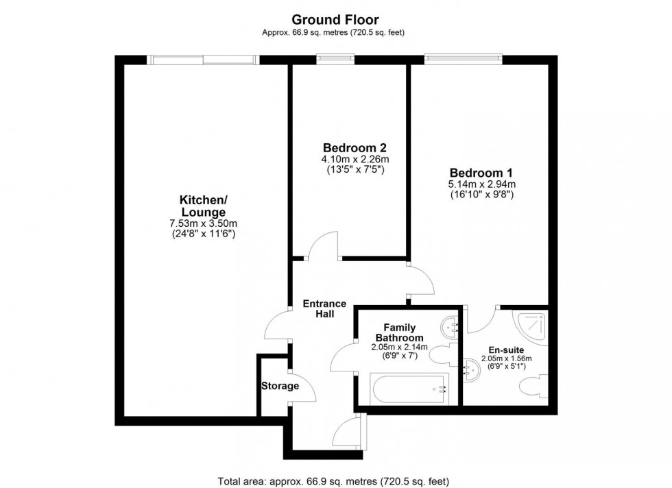 Floorplan for Abbey Wharf, Canal Road, Selby