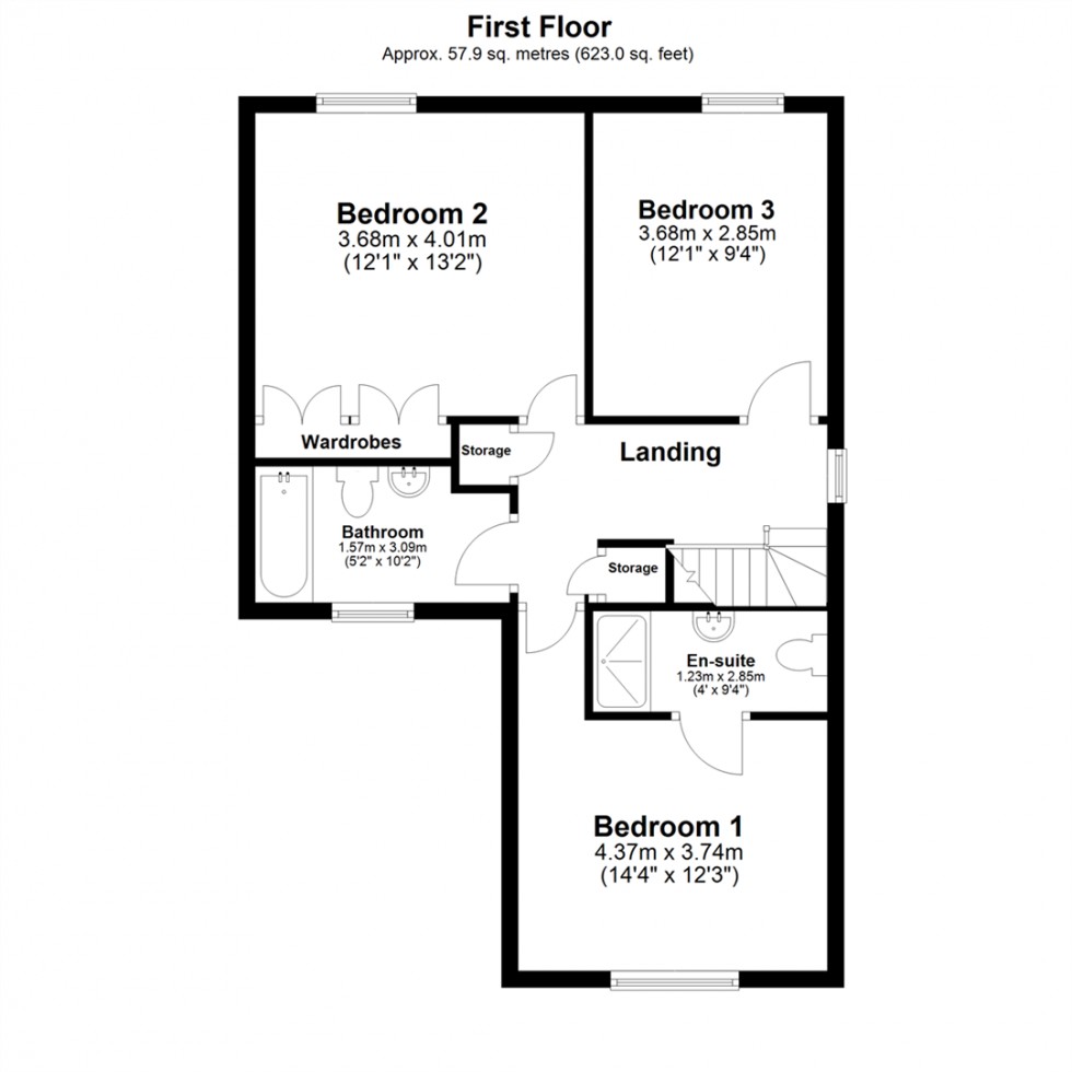 Floorplan for Brumby Close, Thorpe Willoughby, Selby