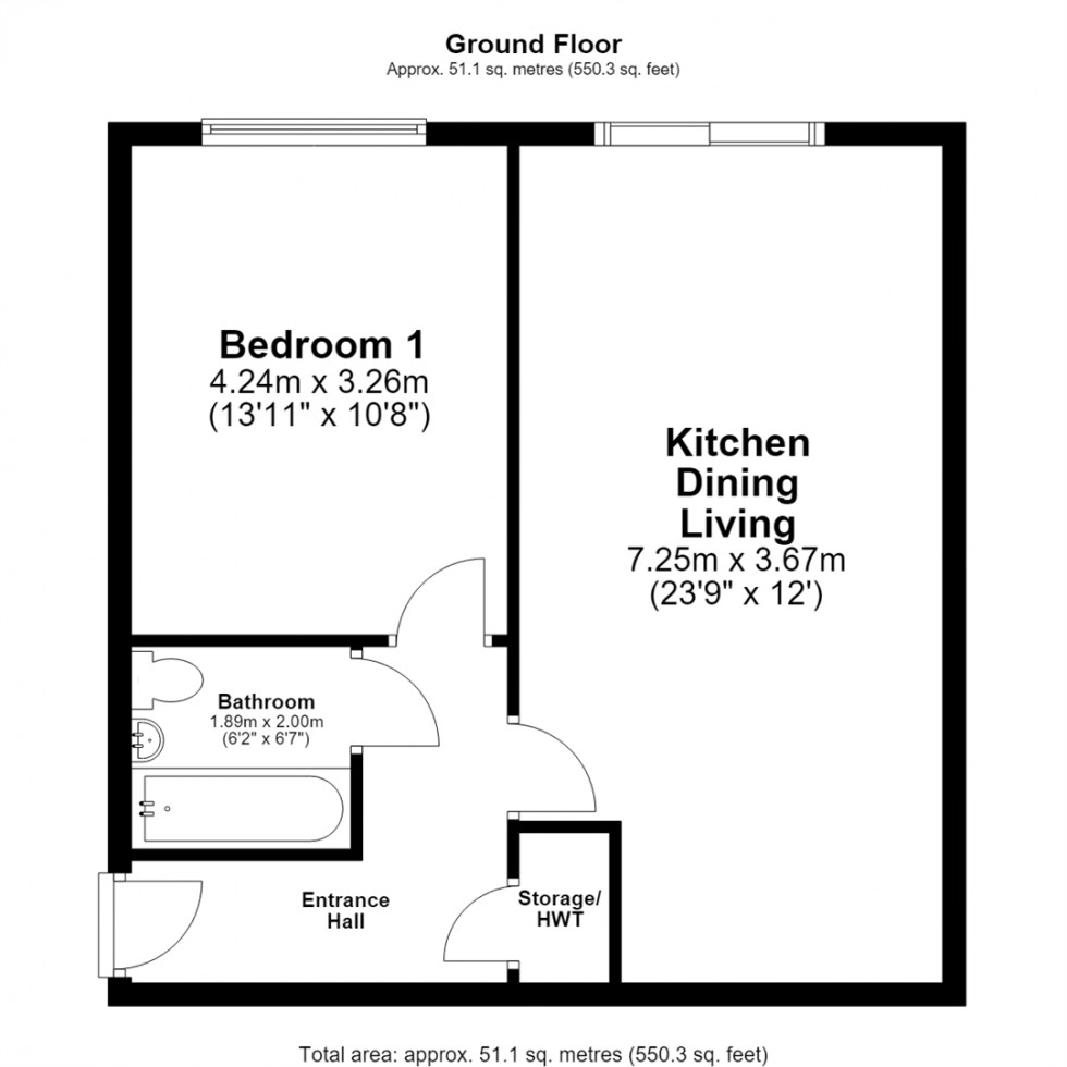 Floorplan for Abbey Wharf, Canal Road, Selby