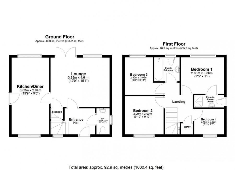 Floorplan for Jesse Close, Selby