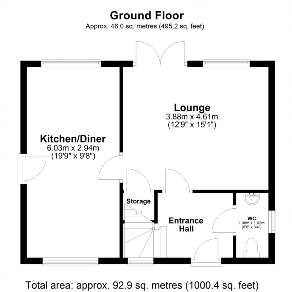 Floorplan for Jesse Close, Selby