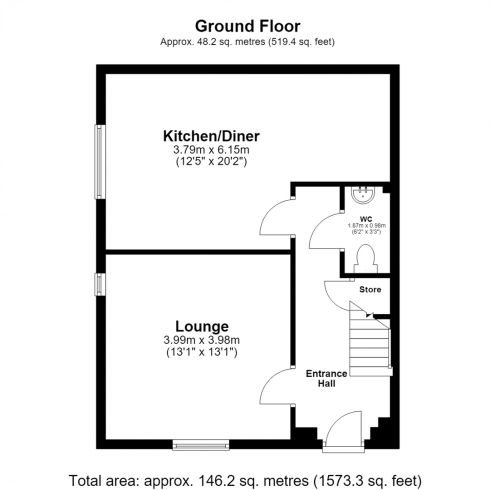 Floorplan for Old Chapel, Cliffe