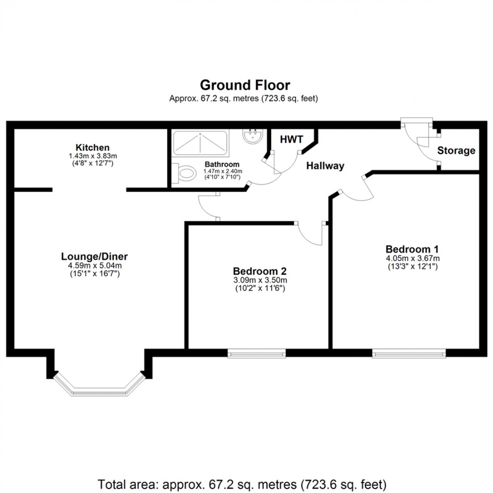 Floorplan for Moat Way, Brayton, Selby