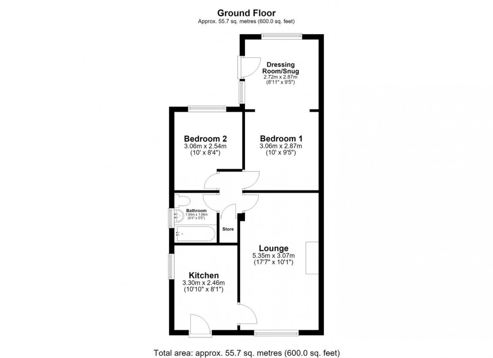 Floorplan for Cedar Close, Thorpe Willoughby